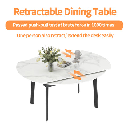 Round Extendable Dining Table 31.5'' to 51.2’'