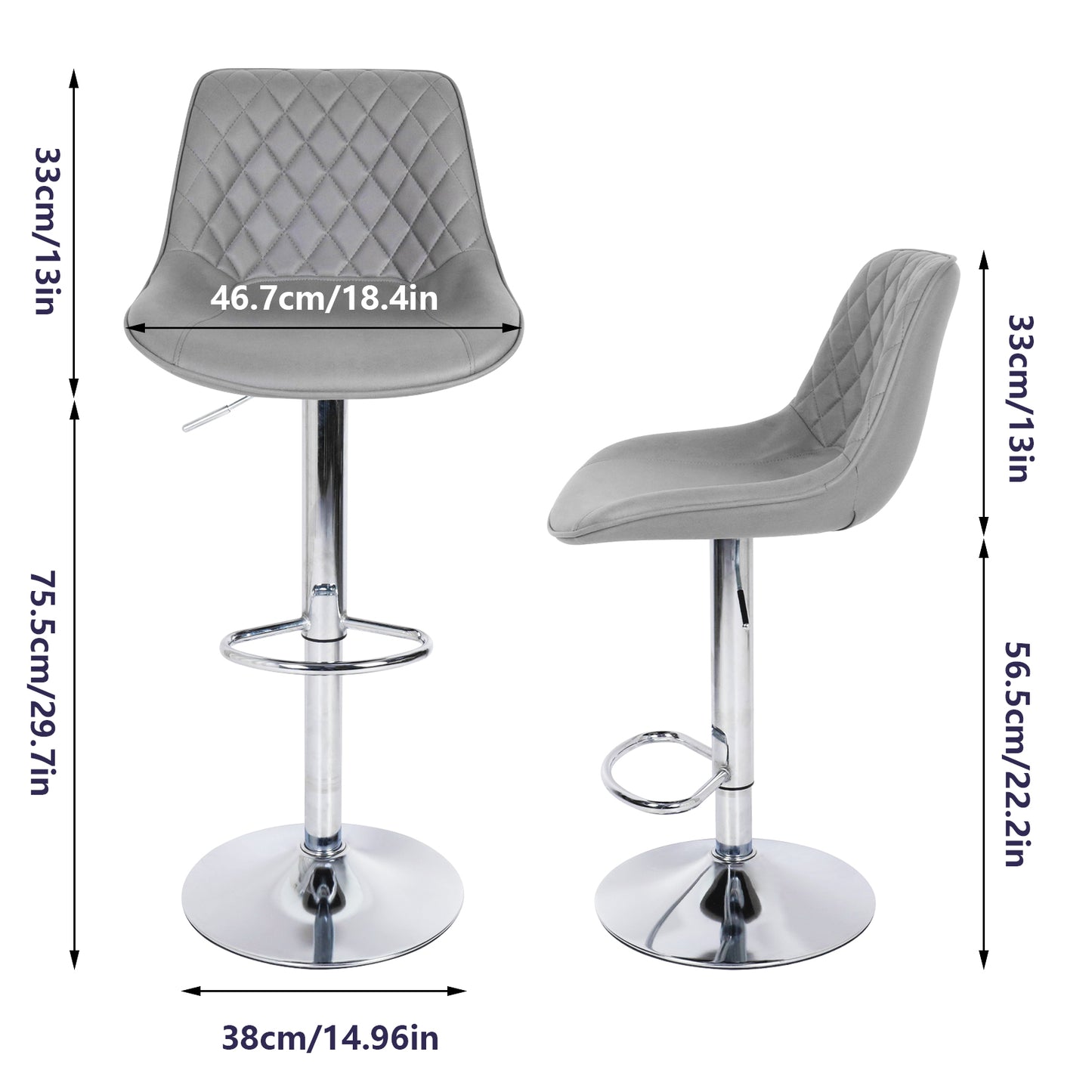 Swivel Upholstered Bar Chair Counter Height Pub Stool