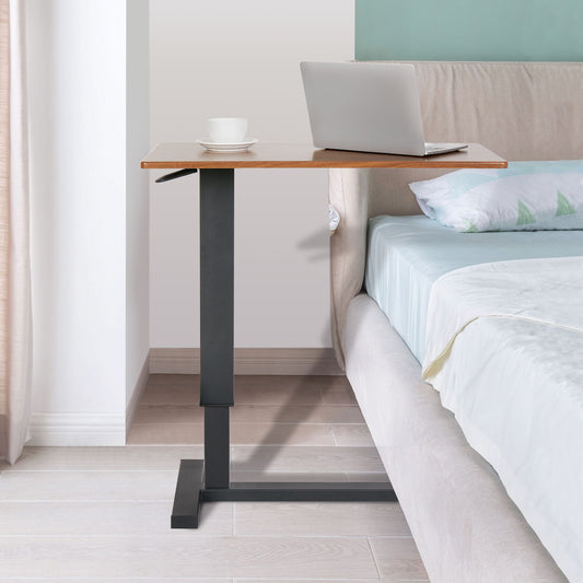 Overbed Bedside Table, Height Adjustable with Wheels