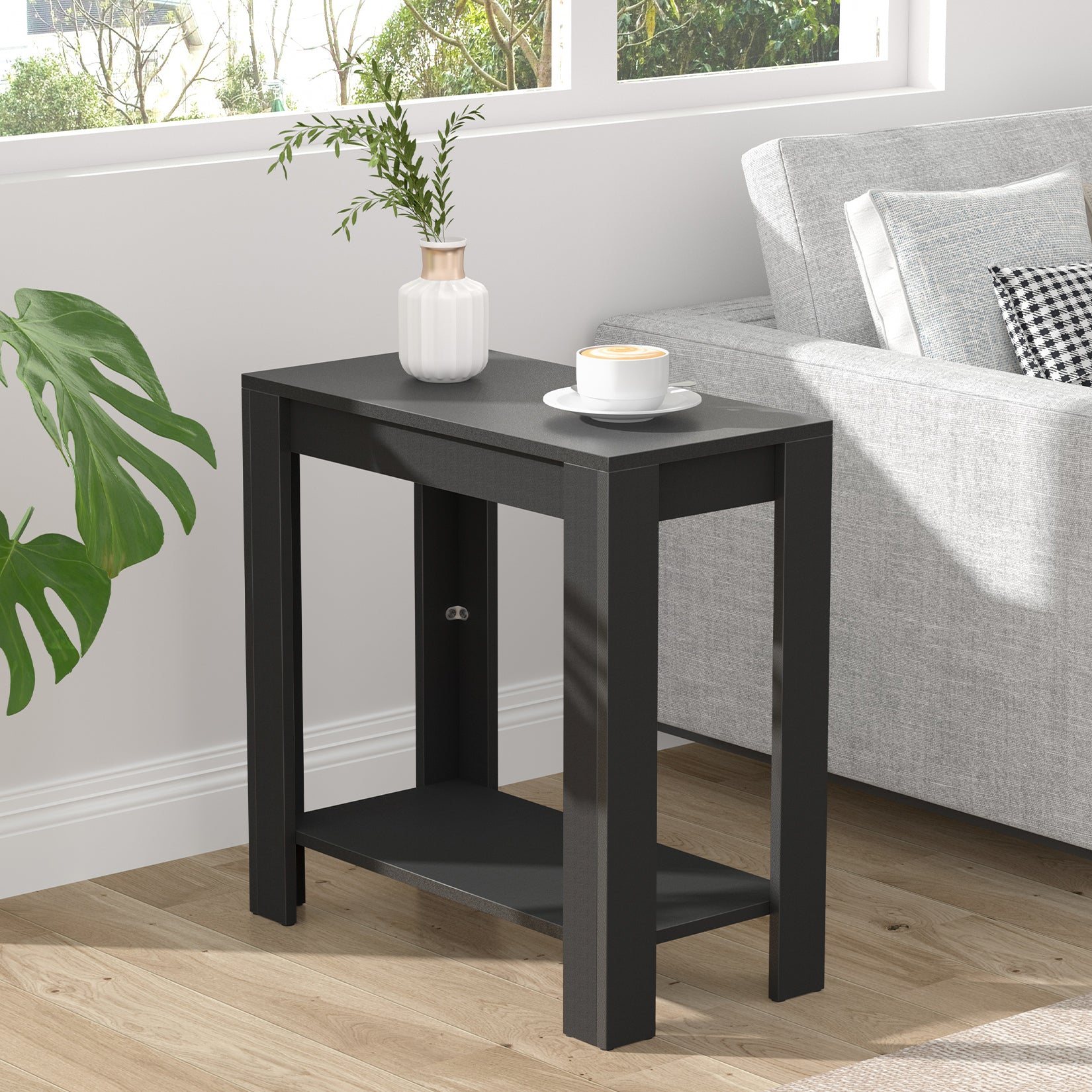 Schmaler Sofa-Beistelltisch mit Stauraum – WisFor