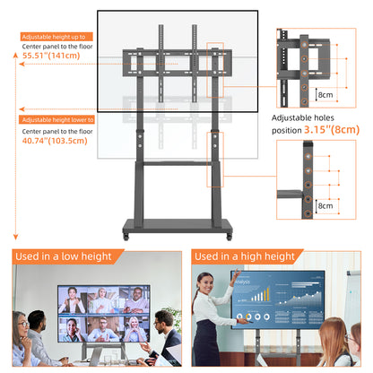 Floor Mobile TV Cart Stand for 32”-100” Screens MAX VESA 800x600mm