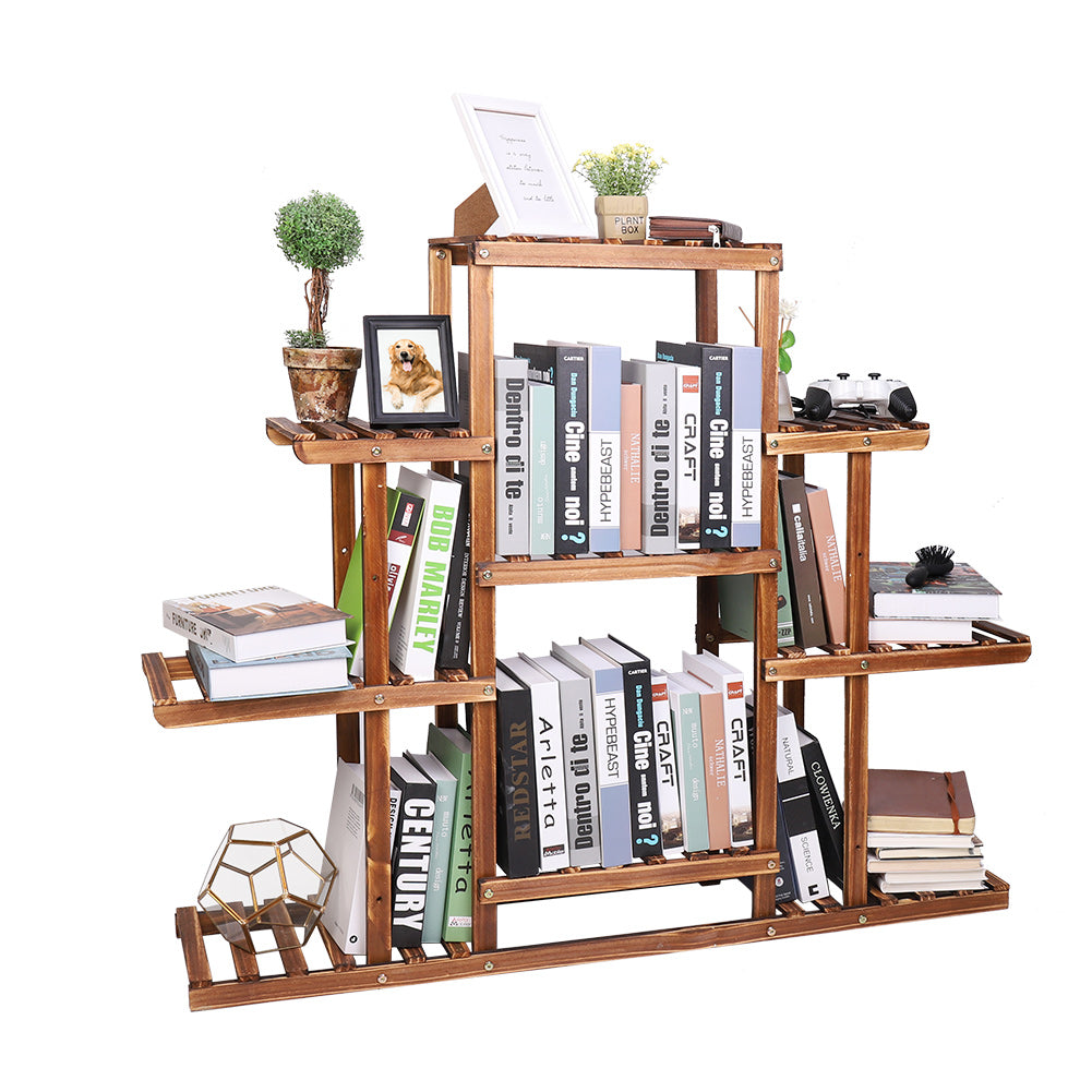 Carbonized Wooden Flower Rack Display Stand