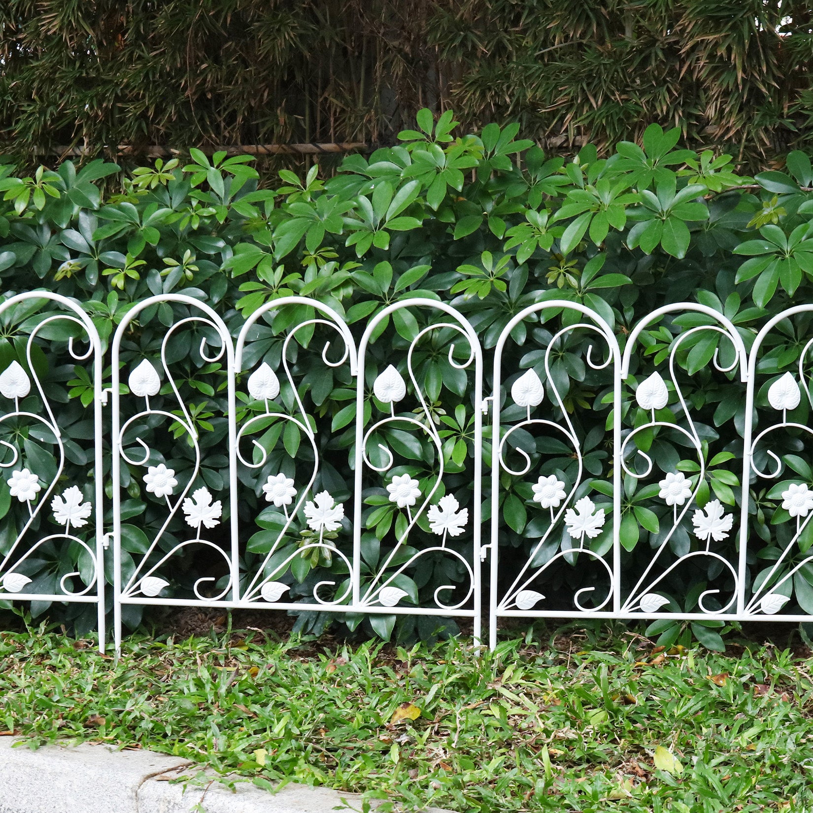 5Panels Decorative Garden Fence Coated Metal Wire Fencing Barrier for Backyards, Paths