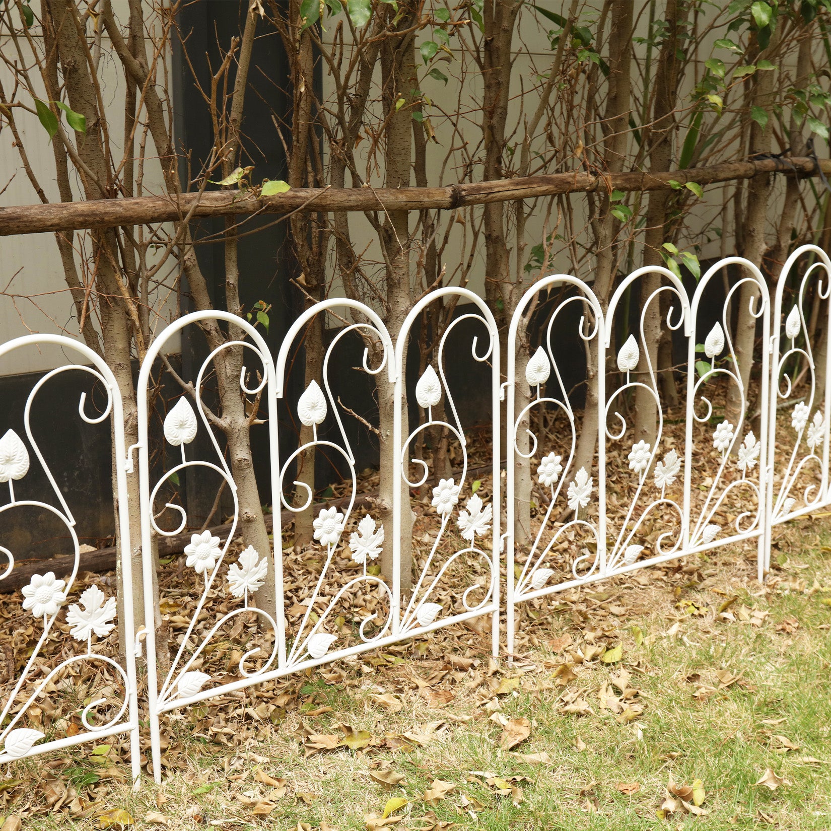 5Panels Decorative Garden Fence Coated Metal Wire Fencing Barrier for Backyards, Paths