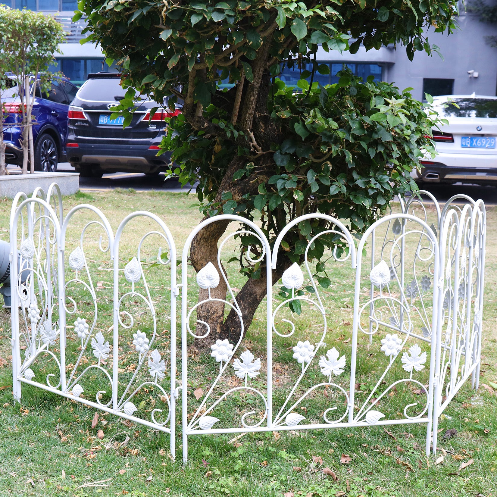 5Panels Decorative Garden Fence Coated Metal Wire Fencing Barrier for Backyards, Paths