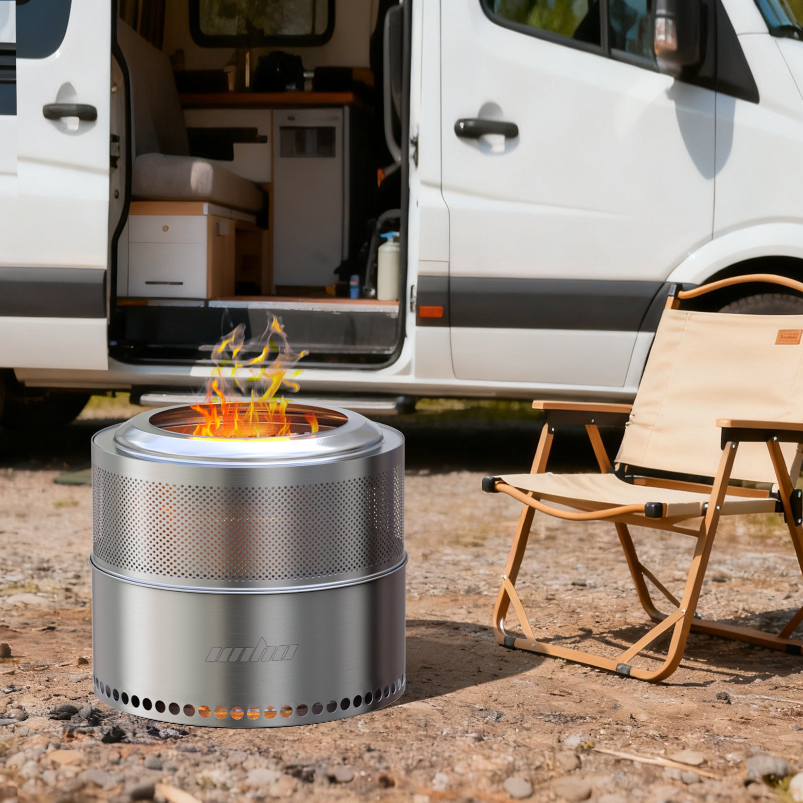 Outdoor Stainless Steel Camping Fire Pit Stove for Firewood Burning