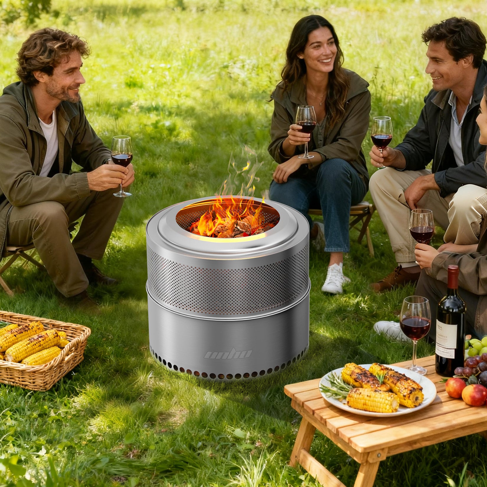 Outdoor Stainless Steel Camping Fire Pit Stove for Firewood Burning
