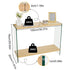 Rectangular Console Table Wood-finish MDF Sofa Side Storage Table Glass Frame