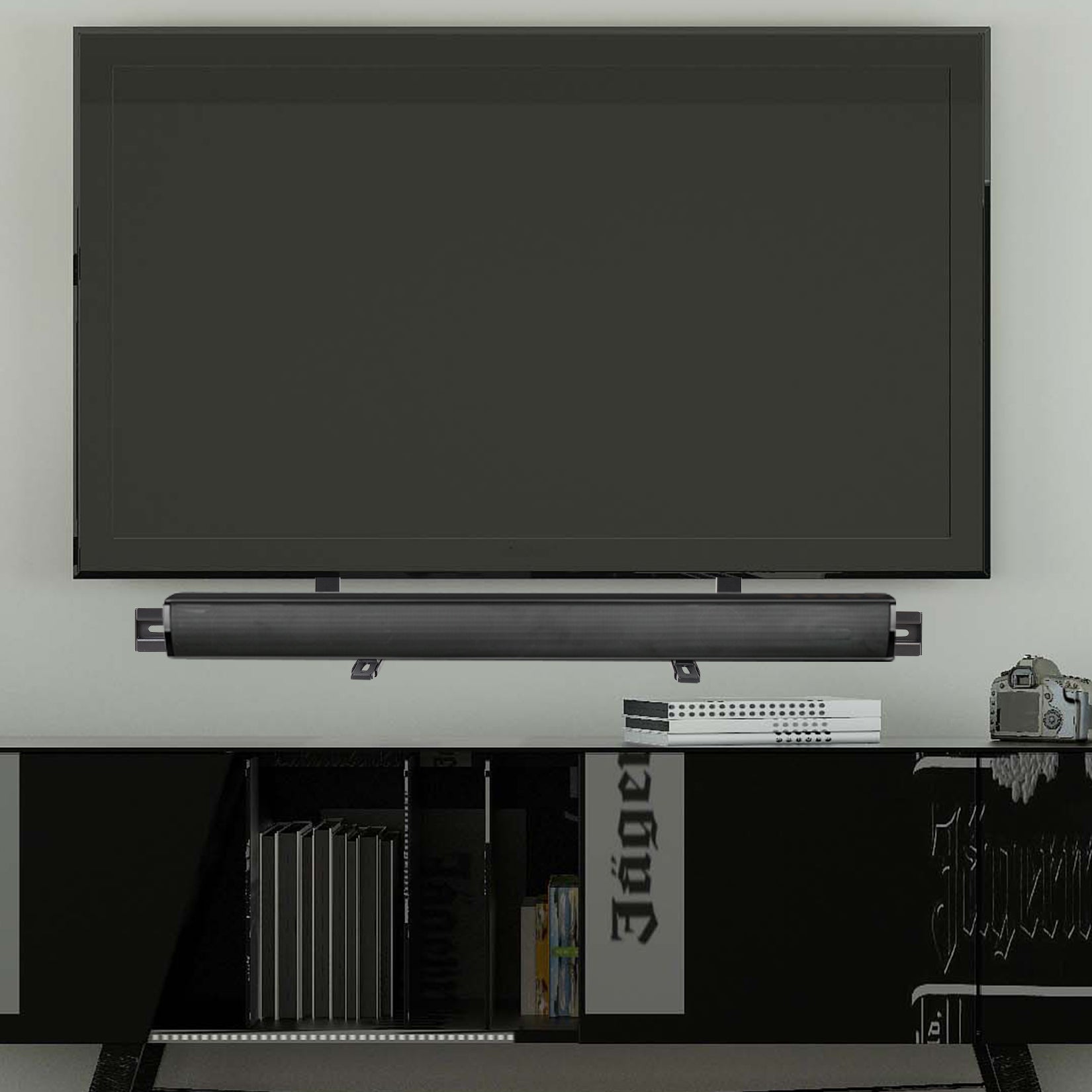 Universal Soundbar Bracket Wall Mounted Sound Bar TV Mount Hanger Stand Under/ Over TV