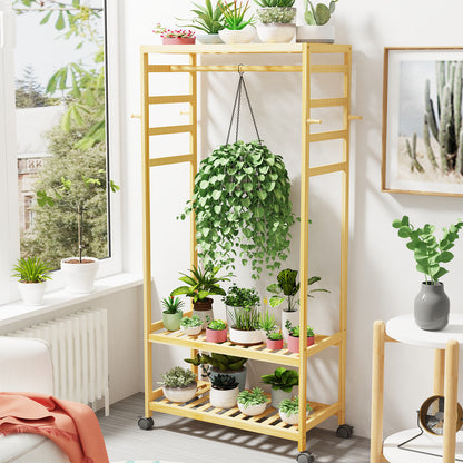 clothes stand used as plant stand