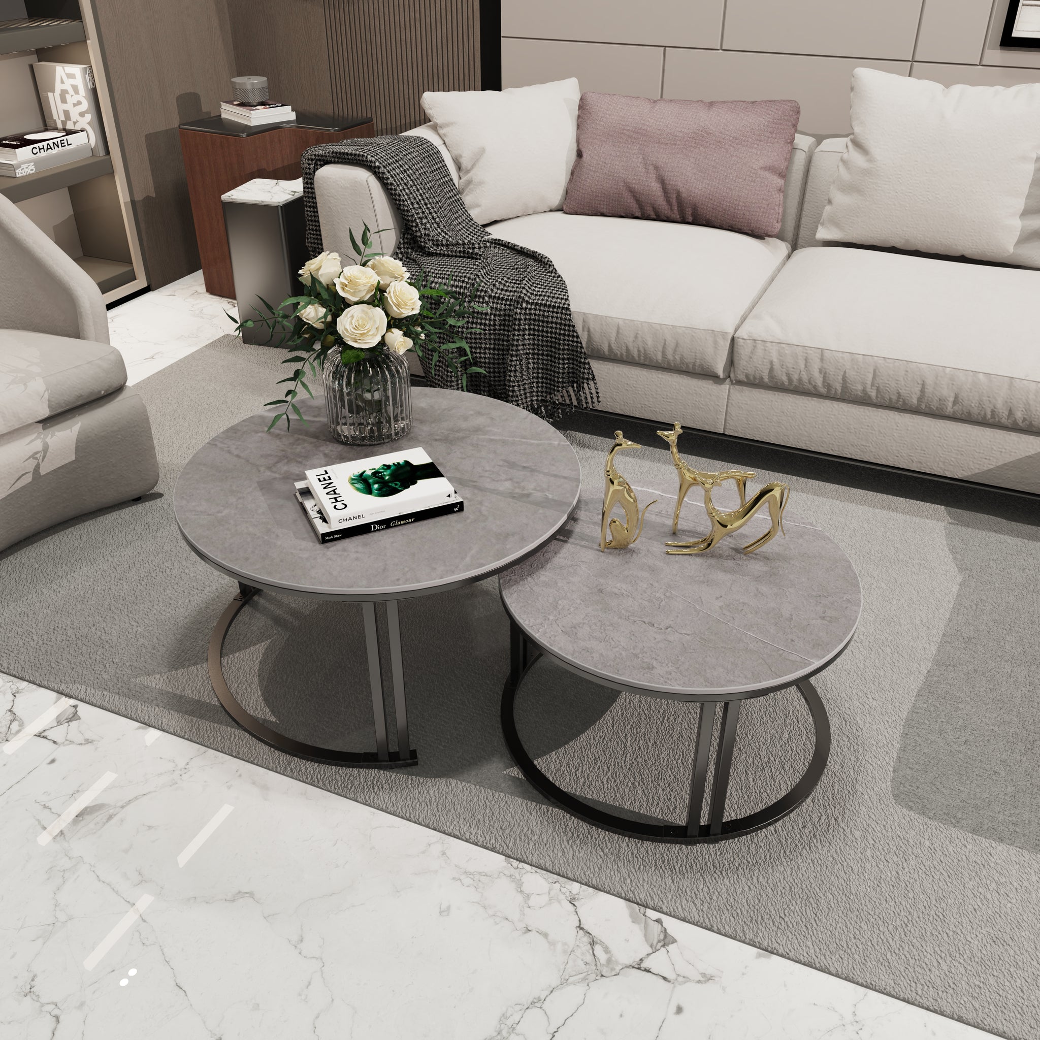 Nesting Coffee Table Sintered Stone-top Stacking – WisFor