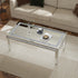 Rectangular Mirrored Coffee Table: Luxury Crushed Diamond Coffee Table Silver Mirrored Finish