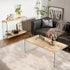 Rectangular Coffee Table: New Release Wood-tone MDF Coffee Table with Tempered Glass Legs
