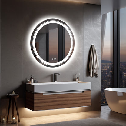 Round Anti-fog Bathroom Mirror Backlight