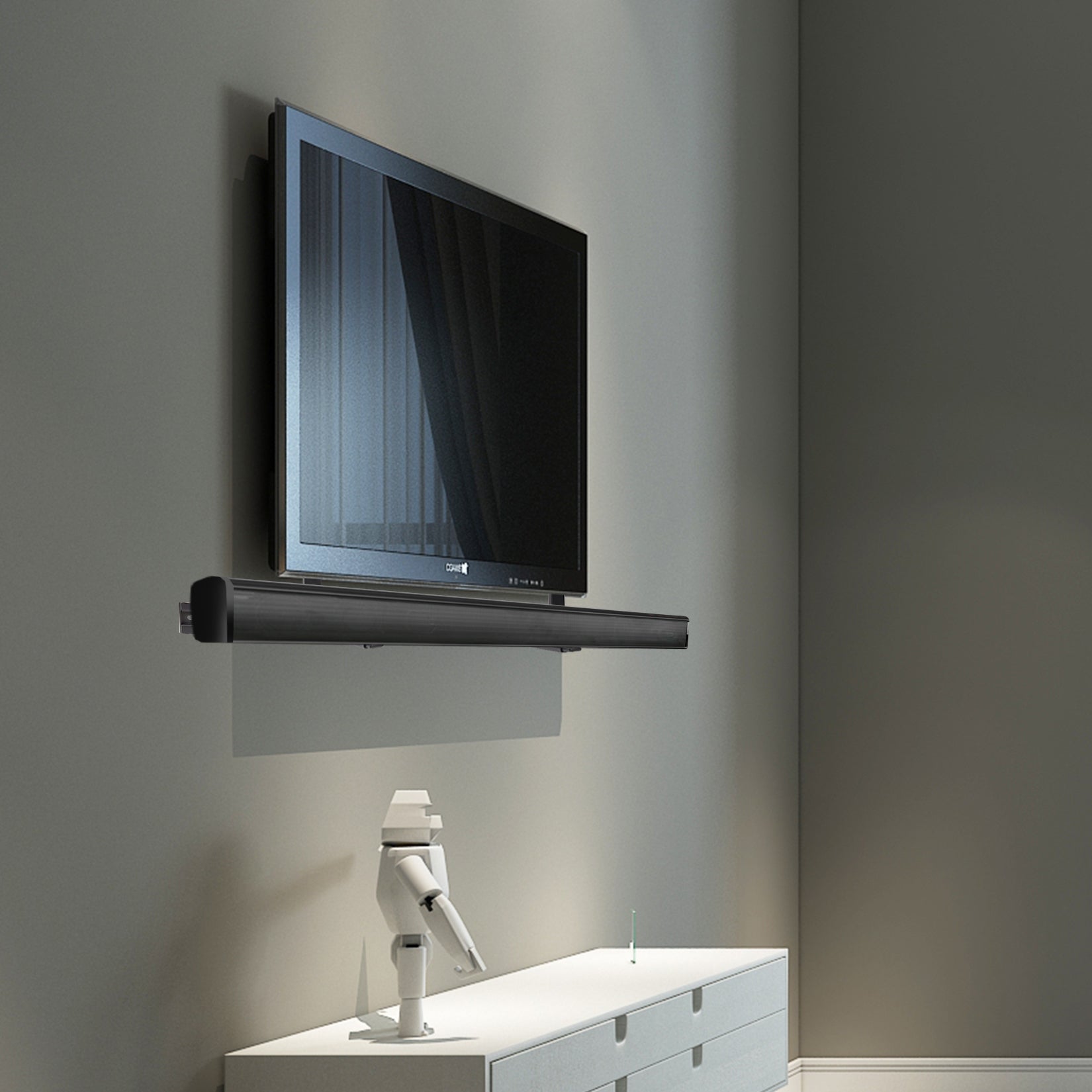 Universal Soundbar Bracket Wall Mounted Sound Bar TV Mount Hanger Stand Under/ Over TV