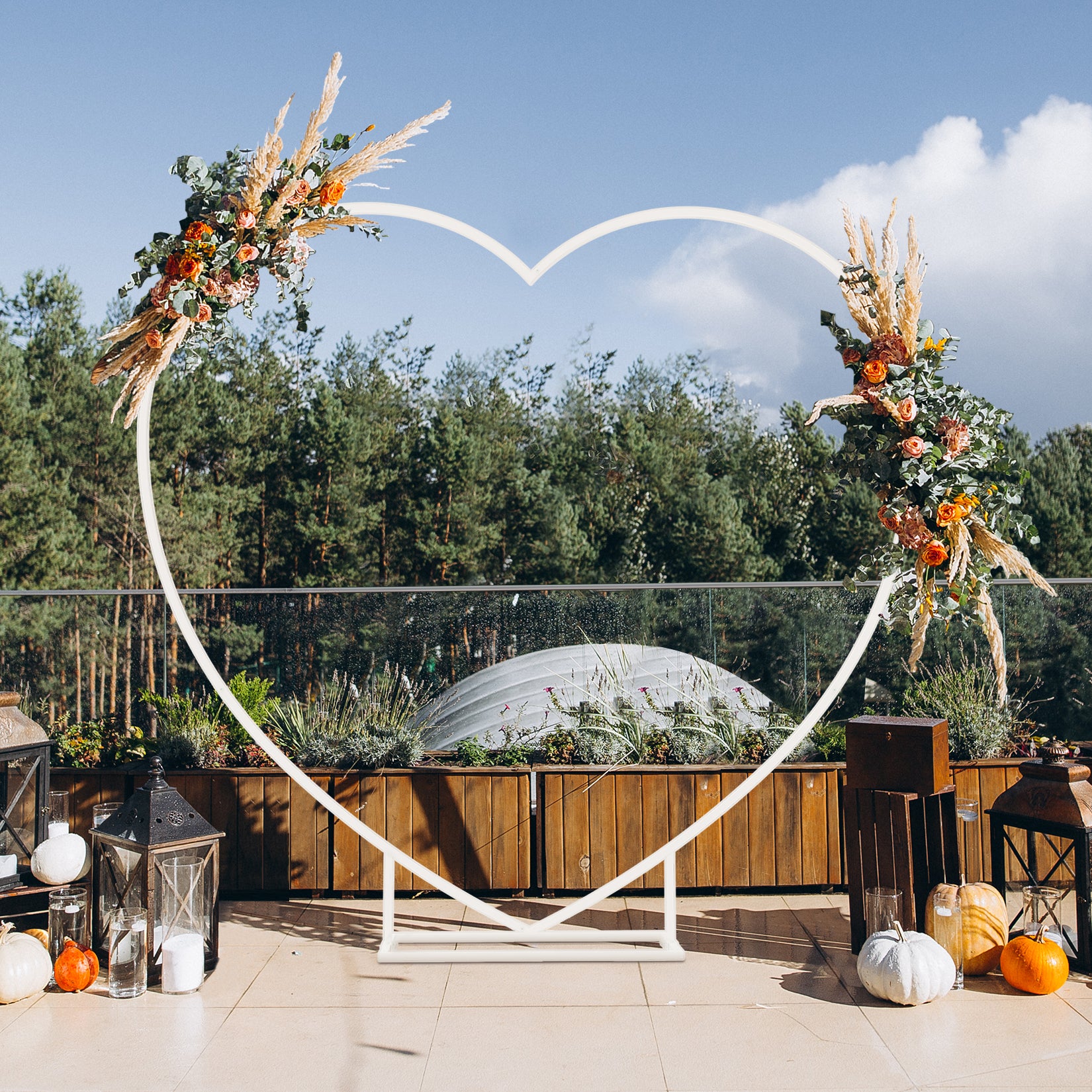 Heavy Duty Heart Shape Wedding Arch Stand Metal Arbor Frame for Wedding Ceremony