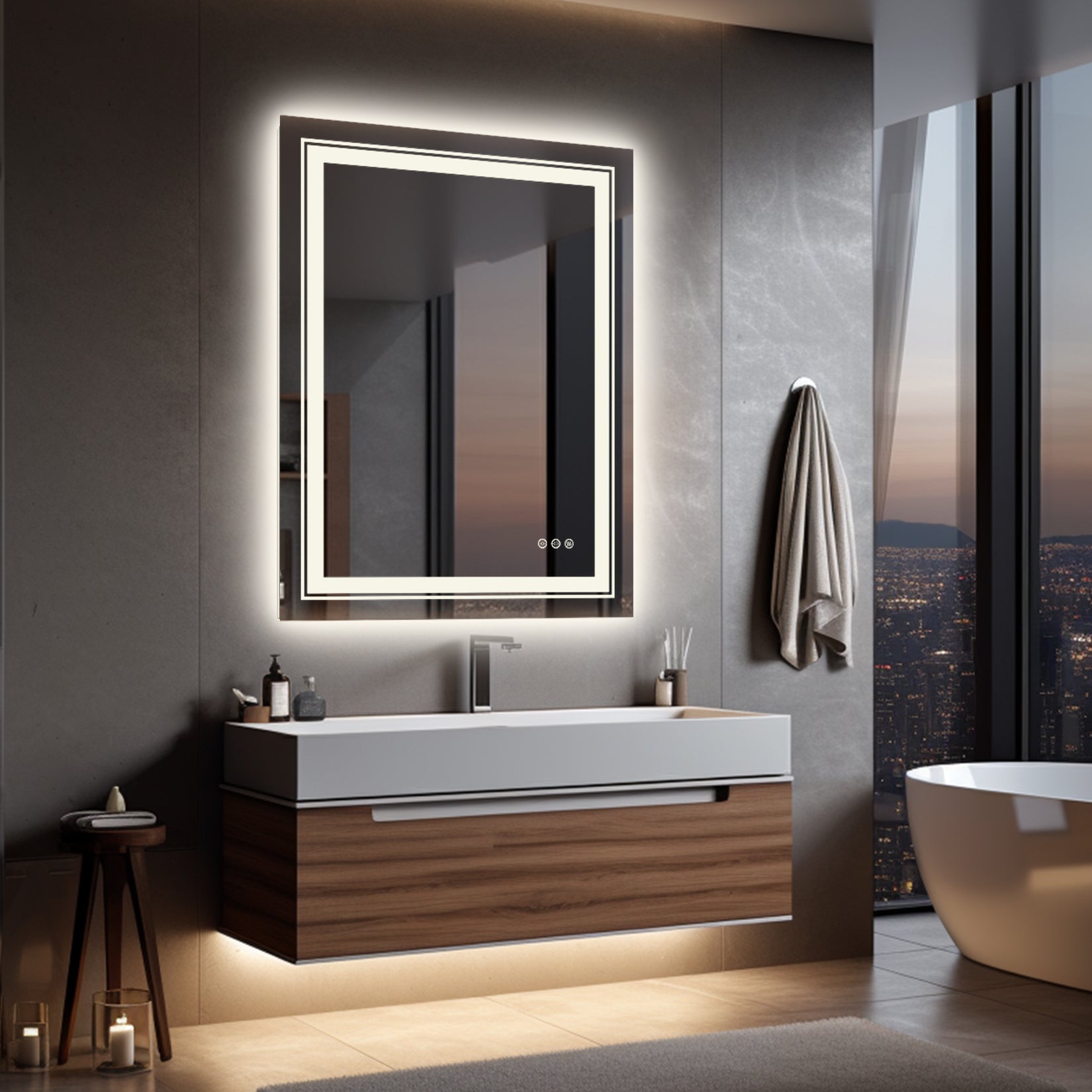 Anti-fog Led Lighted Bathroom Mirror for Bathroom Renovation