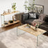 Rectangular Console Table Wood-finish MDF Sofa Side Storage Table Glass Frame