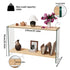 Rectangular Console Table Wood-finish MDF Sofa Side Storage Table Glass Frame