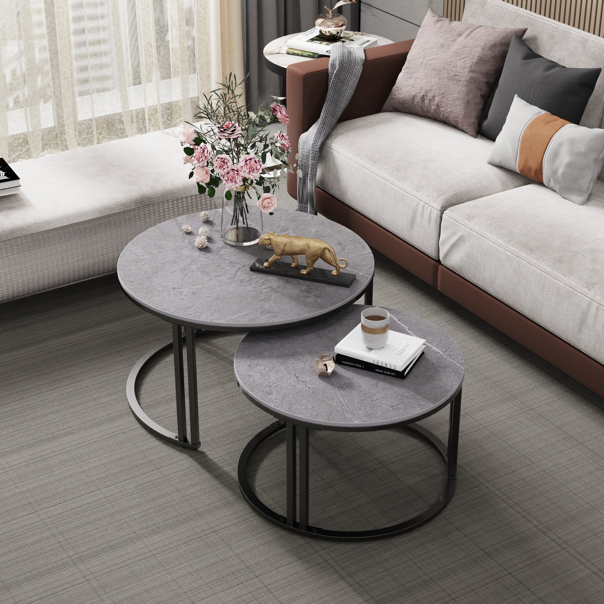 Nesting Coffee Table Sintered Stone-top Stacking – WisFor