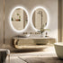 Oval Dimmable Backlight Lighted Bathroom Mirror