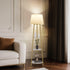 Tripod Led Floor Lamp: Modern Free Standing Floor Lamp with Sintered Stone Shelves