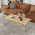Rectangular Coffee Table: New Release Wood-tone MDF Coffee Table with Tempered Glass Legs