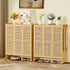 Bamboo Shoe Cabinet: 6 Tier Shelves Shoe Storage Cabinet with Hollow Doors Shoe Rack for Entryway