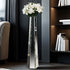 Mirrored Floor Vase: 30” Tall Mirrored Glass Flower Floor Vase for Holding Dried Flowers