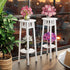 Pack of 2 Minimalist White Plant Stands Garden Flower Holder