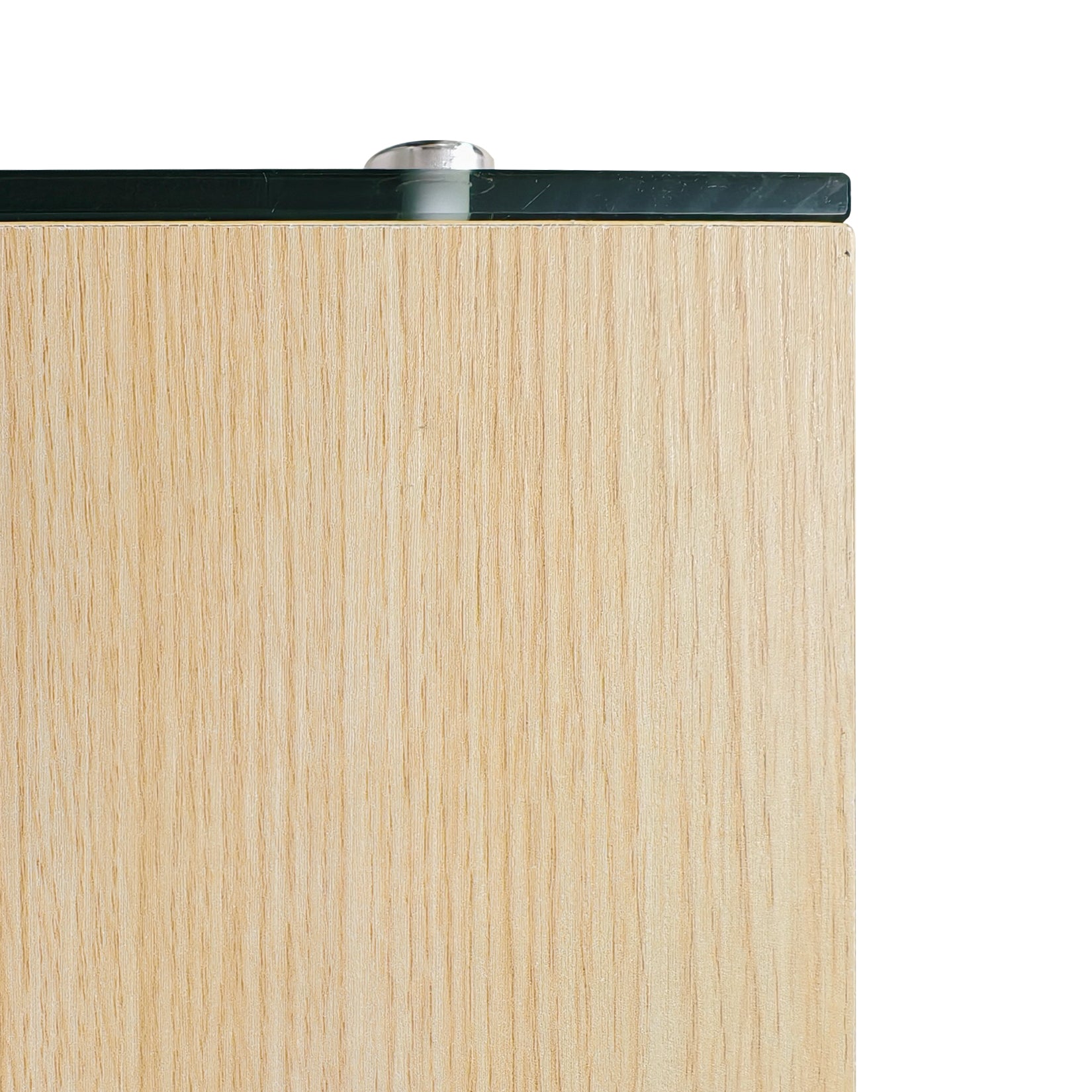 Rectangular Console Table Wood-finish MDF Sofa Side Storage Table Glass Frame