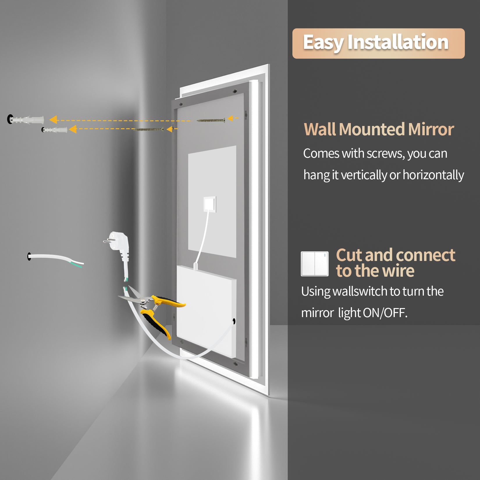 Square Backlit Smart LED Bathroom Mirror