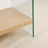 Rectangular Console Table Wood-finish MDF Sofa Side Storage Table Glass Frame