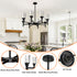 6-light/ 8-Light Industrial Ceiling Chandelier Lamp with Matt Black Frame Pendant Light for Kitchen Island, E27 Led Sources