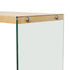 Rectangular Console Table Wood-finish MDF Sofa Side Storage Table Glass Frame