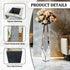 28” Tall Crushed Diamond Mirrored Flower Vase Crystal Silver Floor Flower Vase