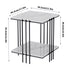 Sintered Stone Side Table with Golden Legs – 2 Tiers Living Room Square Side Table