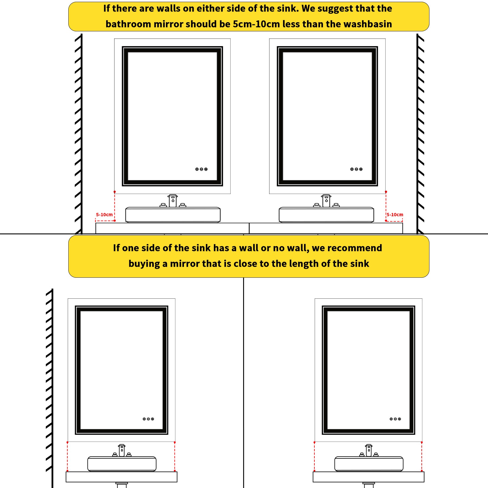 Anti-fog Led Lighted Bathroom Mirror for Bathroom Renovation