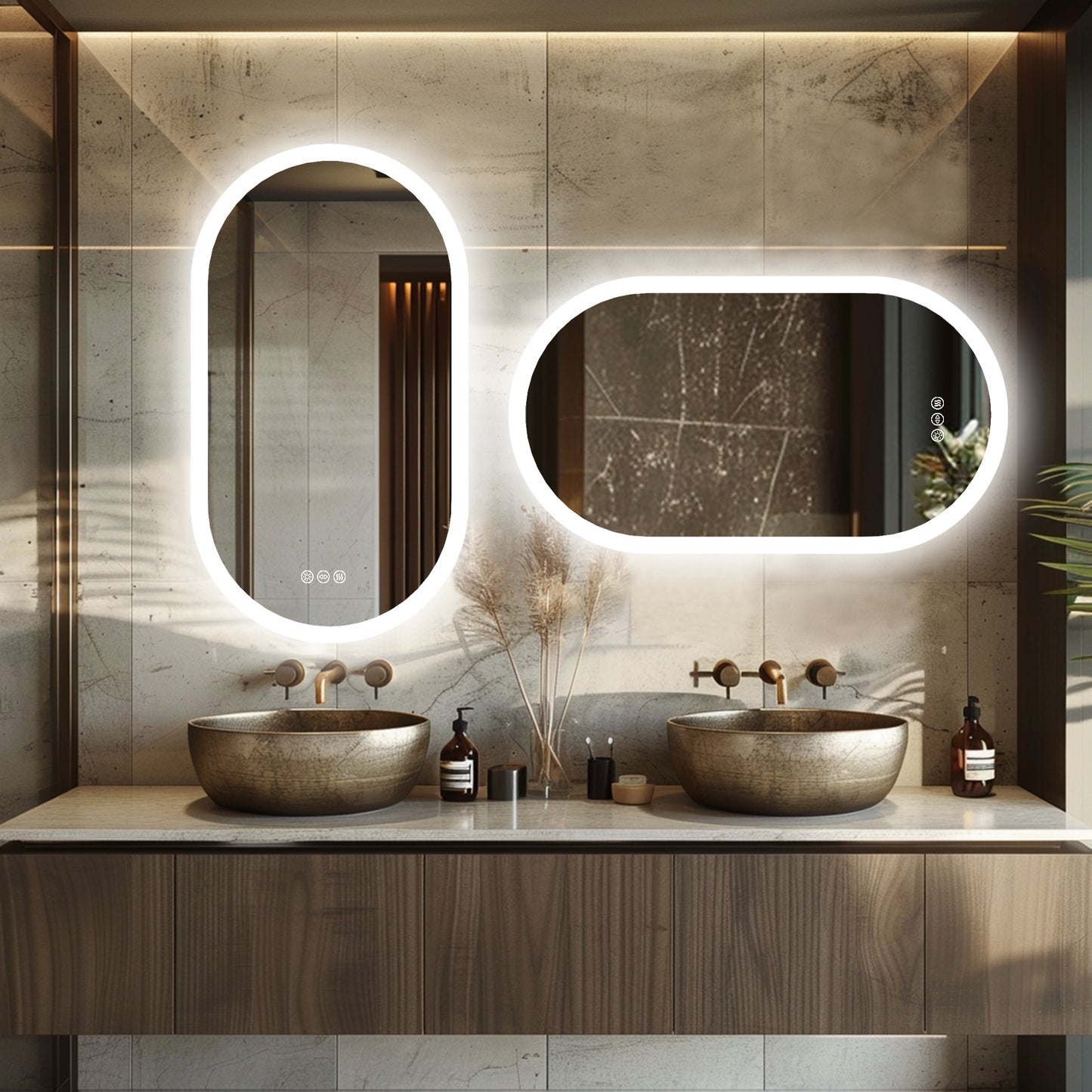 Oval LED Bathroom Mirror with Backlit