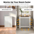 FATIVO Radiator Cover | Internal Height 81cm |  Vertical Slatted Heater Radiator Cover White MDF Radiator Cover with Wood Texture Nature Top for Living Room, Bedroom