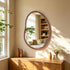 Irregular Wall Mirror: Abstract Asymmetrical Wood Frame Tempered Glass Wall Mirror, Entryway Accent Mirror, Horizontal Vertical Hanging
