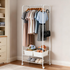 Metal Clothes Rack Stand on Wheels - Space-Saving, Minimalist White Style