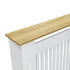 FATIVO Radiator Cover | Internal Height 81cm |  Vertical Slatted Heater Radiator Cover White MDF Radiator Cover with Wood Texture Nature Top for Living Room, Bedroom