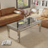 Rectangular Mirrored Coffee Table: Luxury Crushed Diamond Coffee Table Silver Mirrored Finish