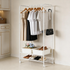Metal Clothes Rack Stand on Wheels - Space-Saving, Minimalist White Style