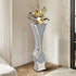 Silver 27” Tall Mirrored Vase Crushed Diamond Floor Vase Pampas Faux Flower Vase