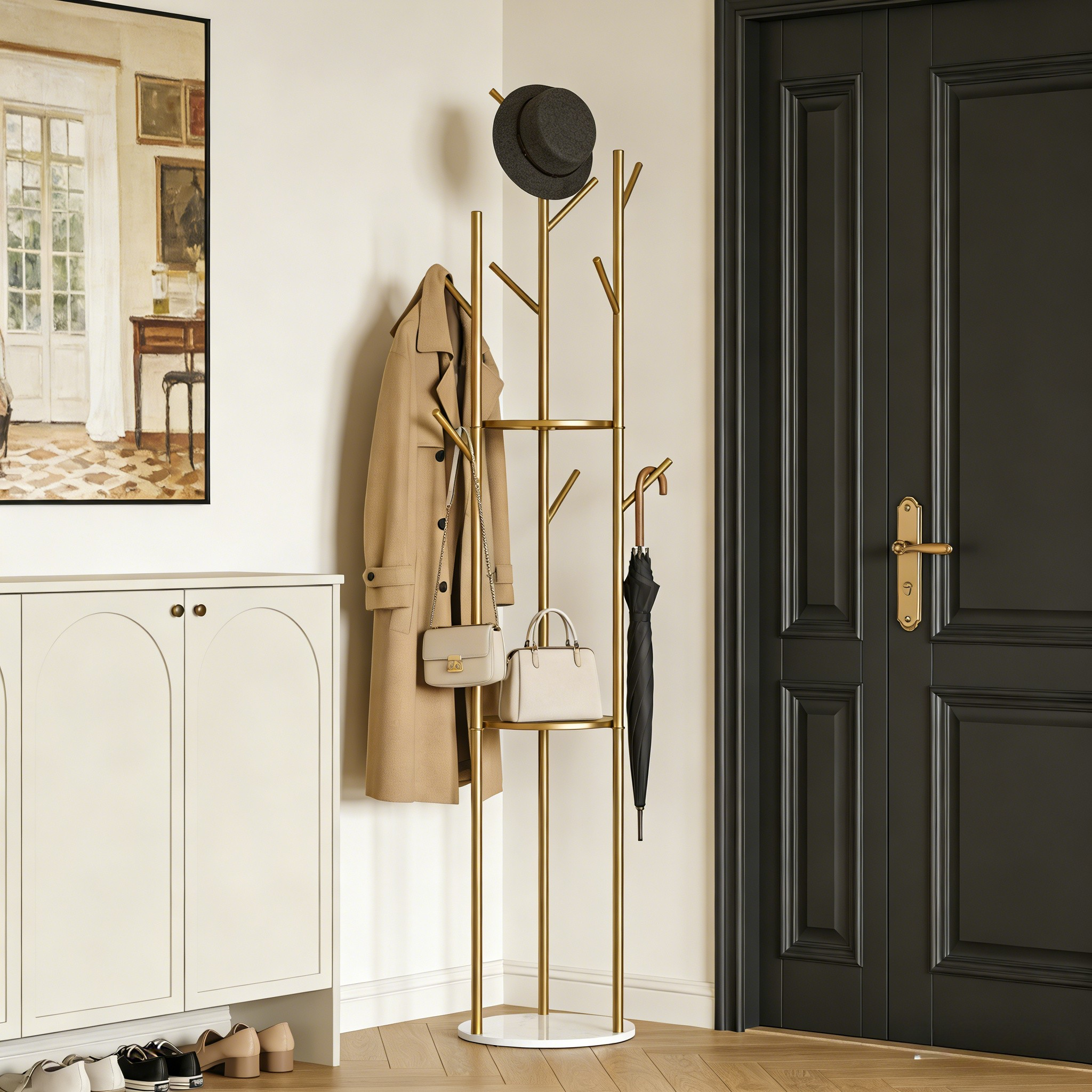 Hall Tree Coat Rack - Budget-friendly, Space-saving Garment Stand