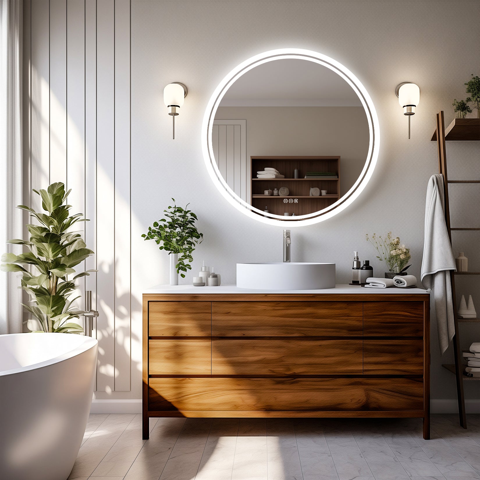 Dimmable Round Led Bathroom Mirror