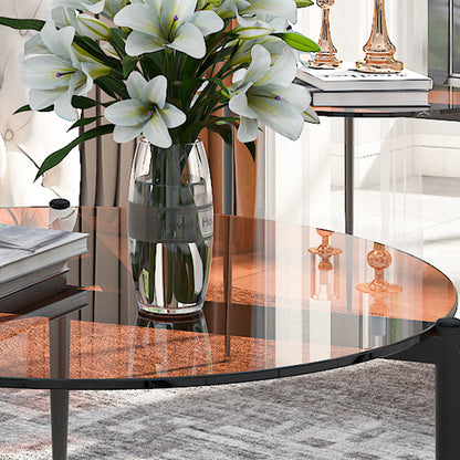 Round Tempered Glass Coffee Table