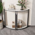 Half Moon Console Table Hall Desk w/Shelf Storage